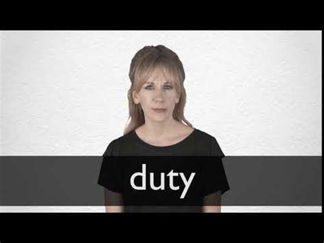 duty definition  american english collins english dictionary