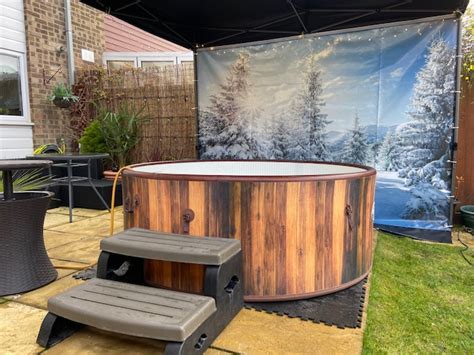Winter Alpine Sunrise Hot Tub And Gazebo Package Party Equipment Hire