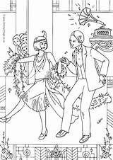 Coloring Pages 1920s Dancing Colouring Activityvillage Space sketch template