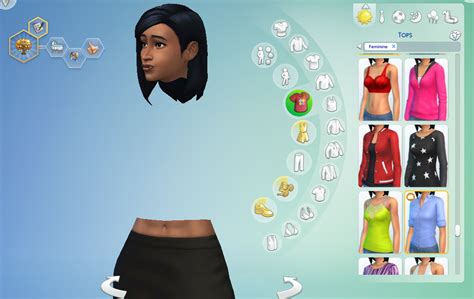 disappearing female upper body in cas the sims 4