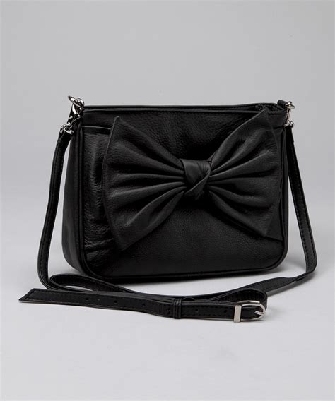 ili leather goods black bow shoulder bag bags black bow shoulder bag