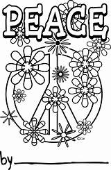 Coloring Peace Pages Sign Printable Signs Popular sketch template