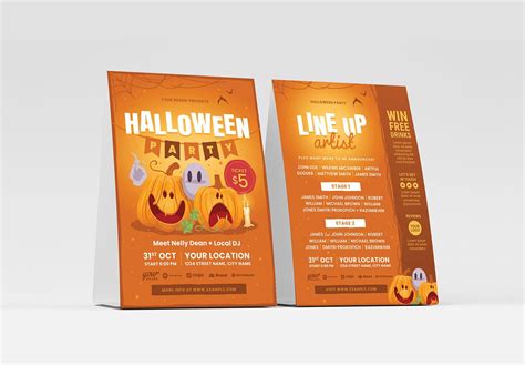 Halloween Spooky Party Flyer Template Psd Ai Vector