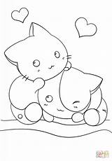 Coloring Kawaii Pages Cute Animals Printable Popular sketch template