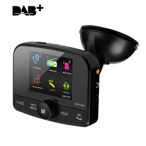 excelvan car digital radio dabdab adapter  bluetooth fm transmitter colorful screen dual