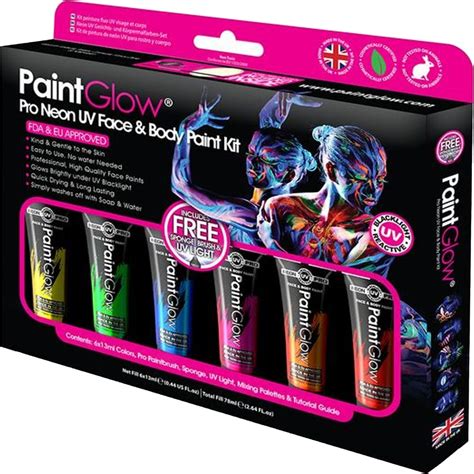 Paint Glow Pro Neon Uv Face And Body Paint Boxset Pro Gs07