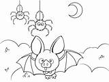 Coloring Bat Spider Cartoon Cute Pages Fun Kids Top sketch template