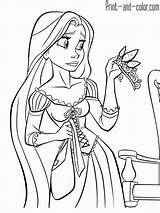 Rapunzel Coloring Pages Color Princess Print Disney Tangled Kids Girls Choose Board sketch template