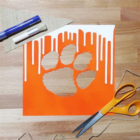 Clemson Tigers Paw Logo Stencil Stencil Stop