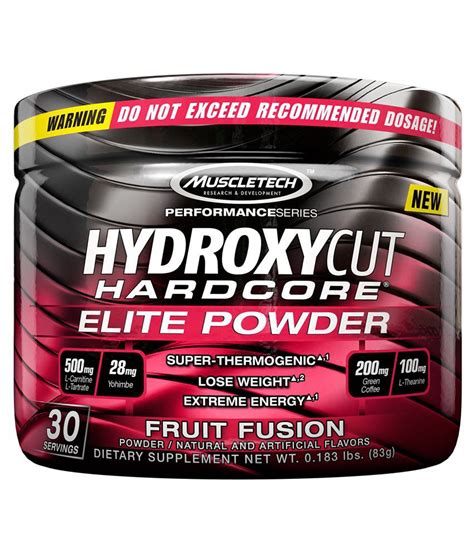 muscletech hydroxycut hardcore elite 30 servings 83 gm fat