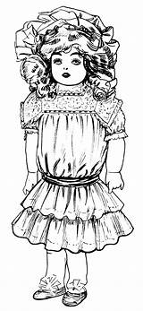 Doll Clipart Victorian Vintage Toy Clip Antique Dolls Old Toys Illustration Cliparts Collectible Coloring Library Fashioned 1049 2280 Craft Clipground sketch template