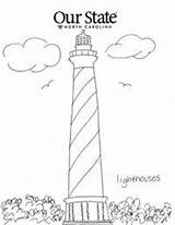 Lighthouse Cape Hatteras Coloring Carolina North Pages State Nc Color Outline Lighthouses Template Ourstate sketch template