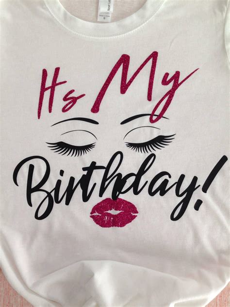 birthday girl shirt birthday  shirt eyelash lips birthday
