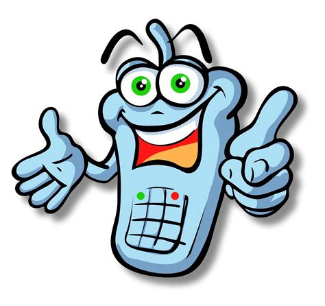 cell phone cartoon images clipart