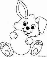 Bunny Easter Coloring Pages Printable Easy Print Egg Big Drawings Choose Board Artigo Vector sketch template