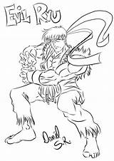 Lineart Ryu Evil Deviantart sketch template