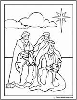 Coloring Wise Men Sheet Christmas Three Magi Star Jesus Print Kids Mary sketch template