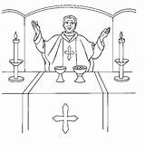Prete Priest Missa Colorare Religione Gospel Compartilhando Catequistas Drawing Acima sketch template