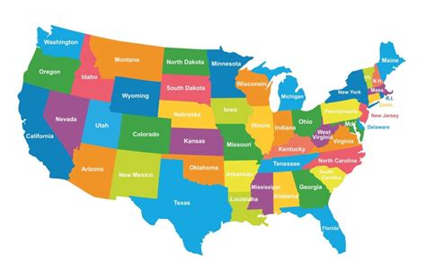 political map  usa colored state map mappr