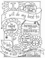 Coloring Pages Girl Scout Brownie Promise sketch template