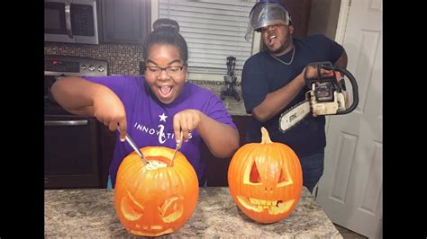 Pumpkin Carving Challenge Brother Vs Sister Youtube