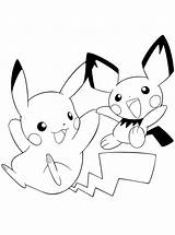 Pikachu Coloring Pages Cute Pokemon Pichu Getdrawings sketch template
