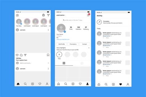 Instagram Profile Interface Template Vector Free Download