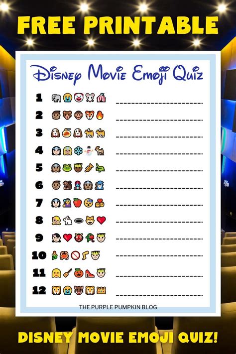 printable disney  emoji quiz sheets