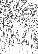 Hundertwasser Ausdrucken Papiermuster Musterpapier Adultos Umrisszeichnungen sketch template
