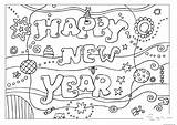 Year Coloring Pages Happy Printable Kids sketch template