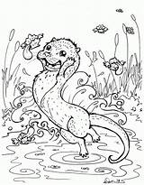 Otter Coloring Sea Pages Otters Drawing Baby Animal Clipart Popular Getdrawings Printable Books Coloringhome sketch template