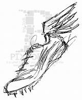 Winged Sketchy Runner Vectorified sketch template