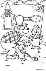 Coloring Pages Berenstain Bears Golf Putt Kids Miniature Mini Color Papa Playing Bear Brother Sister Colouring Sheet Activity Printable Sheets sketch template
