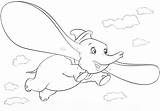 Dumbo Coloring Pages Printable Flying Print Air Fly Book Cute Elephant Learned When Drawing Choose Board Kids sketch template