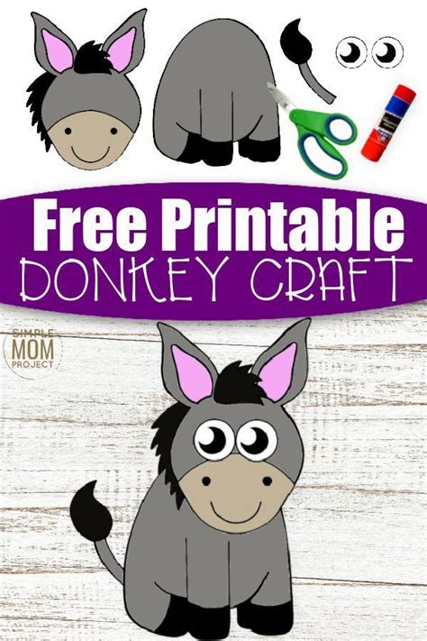 cut  paste donkey craft   donkey template ideal winter