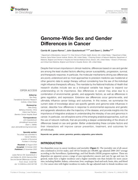 pdf genome wide sex and gender differences in cancer