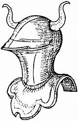 Helm Horned Heraldicart sketch template