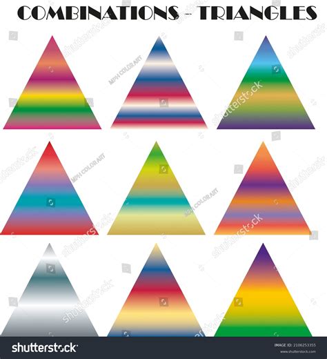 triangles combinations gradient colors stock illustration