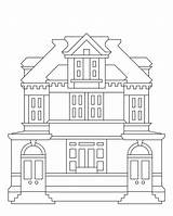 Coloring Buildings Pages House Community Architecture Printable Colouring Template Drawing Postoffice Kb Templates sketch template