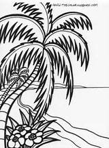 Sunset Palm Tree Coloring Pages Drawing Getdrawings sketch template