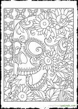 Coloring Pages Skull Adult Sugar Adults Printable Color Popular Coloringhome sketch template