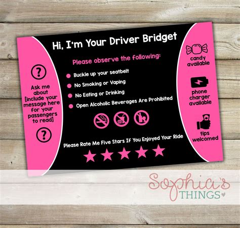 personalized printable uber sign personalized printable lyft etsy