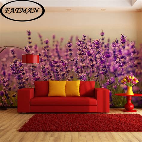 Custom Photo Wallpaper 3d Romantic Lavender Wallpaper