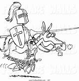 Jousting Knight Drawing Getdrawings Horse sketch template
