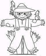 Coloring Scarecrow Fall Pages Funny Kids Books Adults sketch template