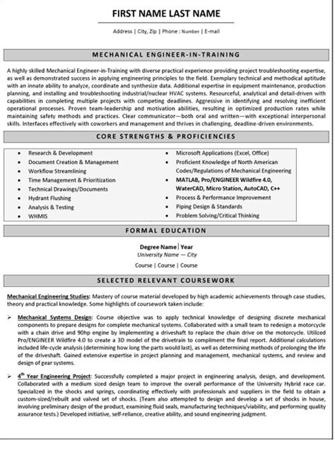 mechanical engineer resume sample template