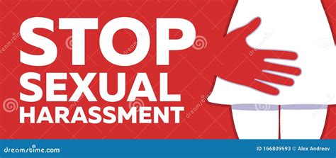 Stop Sexual Harassment And Bulling Banner On Red Background Gender