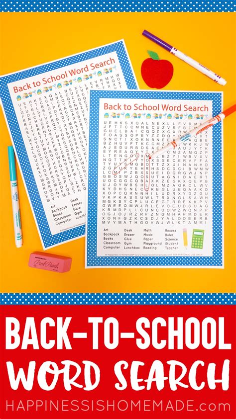Back To School Word Search Printable Happiness Is Homemade