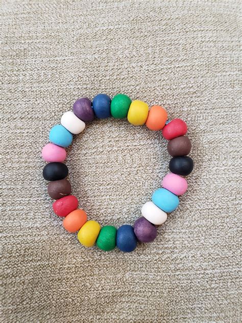 handmade polymer clay bead bracelet etsy