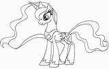 Pony Little Coloring Pages Luna Princess Shining Armor Color Popular Library Clipart sketch template